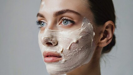 A person's face hidden behind a face mask, great for representing anonymity or privacy in various contexts