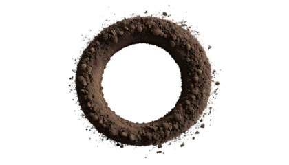 Dirt earth soil in ring shape formation