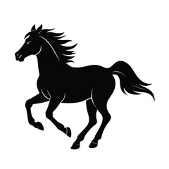 horse silhouette isolated on white