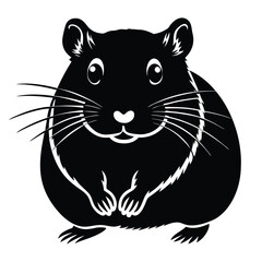 Hamster Animal black silhouette vector with white color background