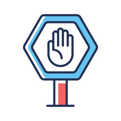 Obraz premium An amazingly designed outline style icon of stop sign