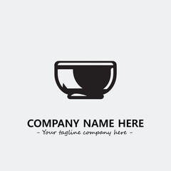Cup illustration black and white for logo company vector image
