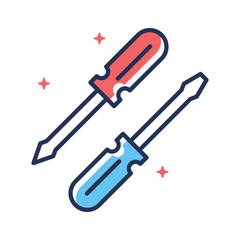 Check out our premium line style icon depicting screwdrivers