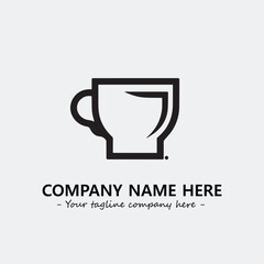 Cup illustration black and white for logo company vector image
