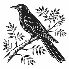 cuckoo black silhouette icon vector