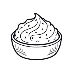 minimalist mac and cheese vector outline

