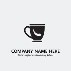 Cup illustration black and white for logo company vector image
