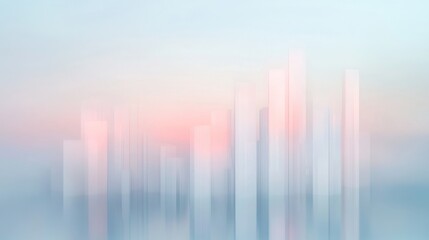 Fototapeta premium Abstract pastel city skyline with reflection 