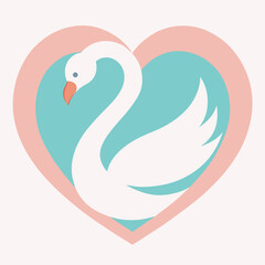 vector illustration of a swan