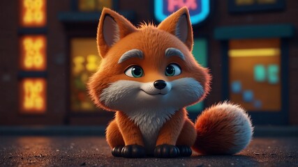 3D Illustration of a Fox Character