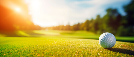 Golf, golf ball in a dynamic shot.