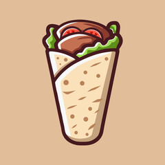 Kebab Illustration Image in Cartoon Style for Food Icon
