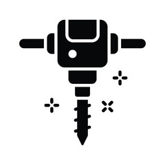 Jackhammer icon amazingly designed in glyph style