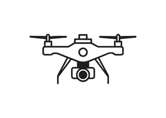 Drone camera silhouette vector