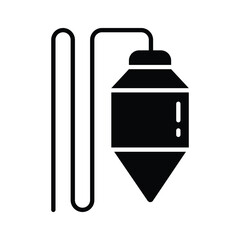Visually appealing trendy glyph icon of plumb bob