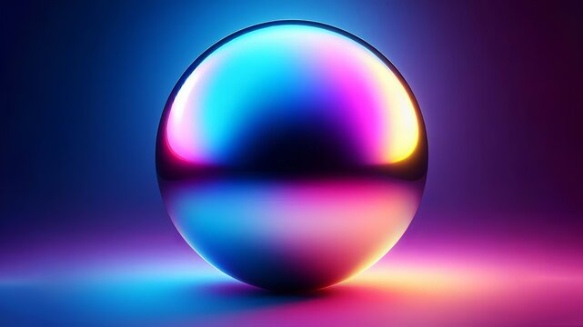 esfera 3d colores vibrantes. estilo futurista