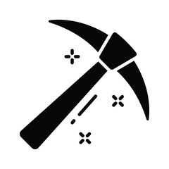 Have a look at this premium glyph icon of pickaxe
