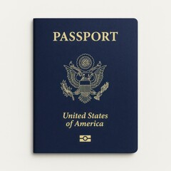 Naklejka premium an international passport placed on a white background.