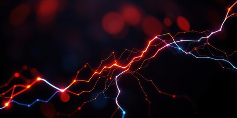 Abstract Network Lines Data Flow Technology Background Digital Connections Glowing Lines Red Blue