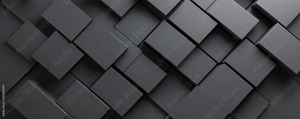 Aufkleber Abstract background of dark grey cubes creating geometric pattern