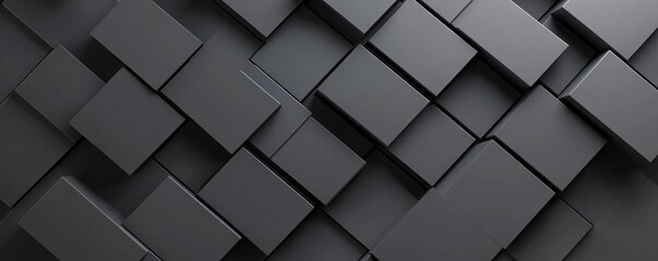 Fototapeta premium Abstract background of dark grey cubes creating geometric pattern