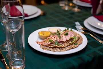 cold cuts meats on a server table
