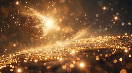 Celestial Being Emerging from a Vibrant Cosmic Landscape