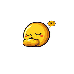 sleeping face emoji with zzz on transparent background