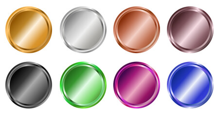 Collection of Colorful Circle Shapes With Metallic Effects