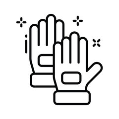 An icon of construction worker gloves in line style