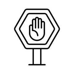 An amazingly designed outline style icon of stop sign