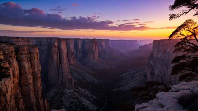 Sunset over the cliffs.