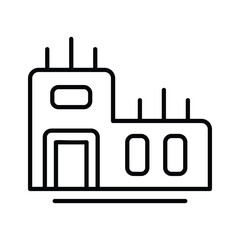 Visually engaging icon of building construction designed in line style