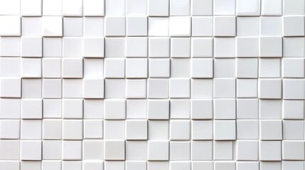 Abstract white ceramic mosaic wall texture interior design background decorative art close-up view