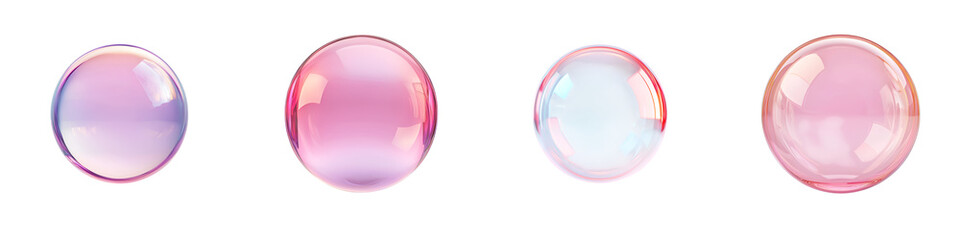 Floating bubble with enchanted glowing crystal