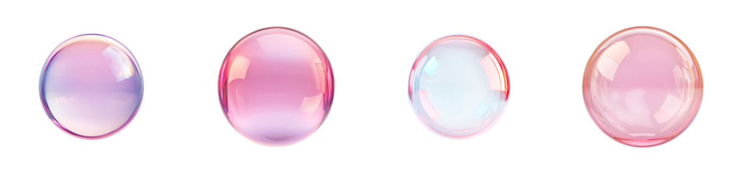 Floating bubble with enchanted glowing crystal