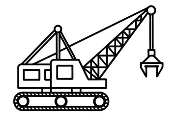 Crawler crane vector icon silhouette