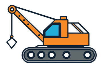 Crawler crane vector icon silhouette