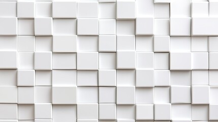 Elegant abstract white ceramic mosaic tile wall texture modern interior art background minimalist style