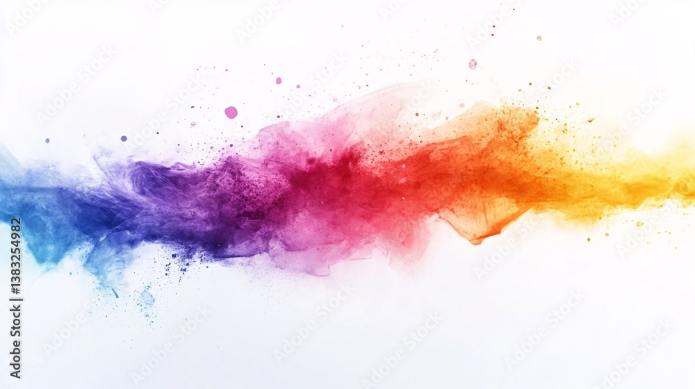 Poster colorful powder exploding in a vibrant paint splash effect
