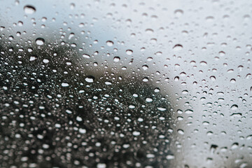 water droplets on car window