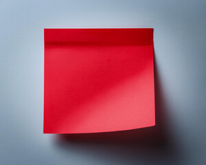 close-up of a transparent background with a red sticky note. Ideal for memos, offices, and organizational inspiration