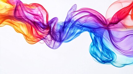 Colorful wave element flowing on white background