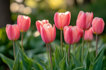 Fototapeta premium Colorful flowering in spring generative ai picture