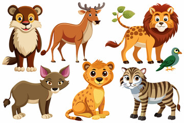 Fototapeta premium Cartoon Animal Silhouette Vector Art