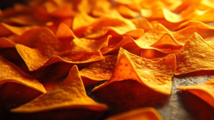 Golden crisps: a symphony of textures and shadows in a warm, inviting light.