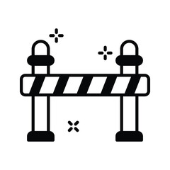 Ready to use glyph style icon of construction barrier