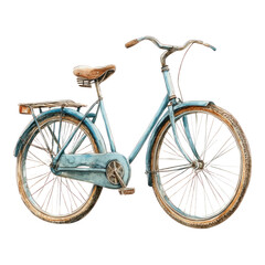 vintage bicycle with blue frame and brown seat, showcasing charming retro design that evokes nostalgia