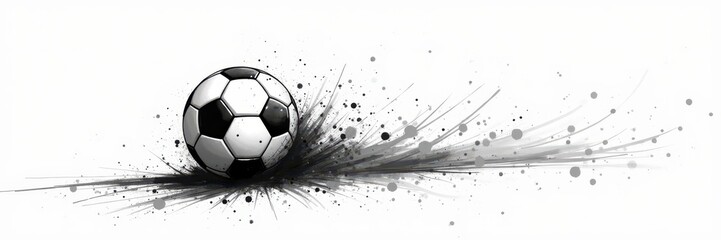 Dynamic Soccer Ball with Splatter Effect Art