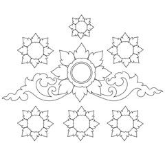 Lao Patterns for Illustrator,  Patterns Set Line Art Vector